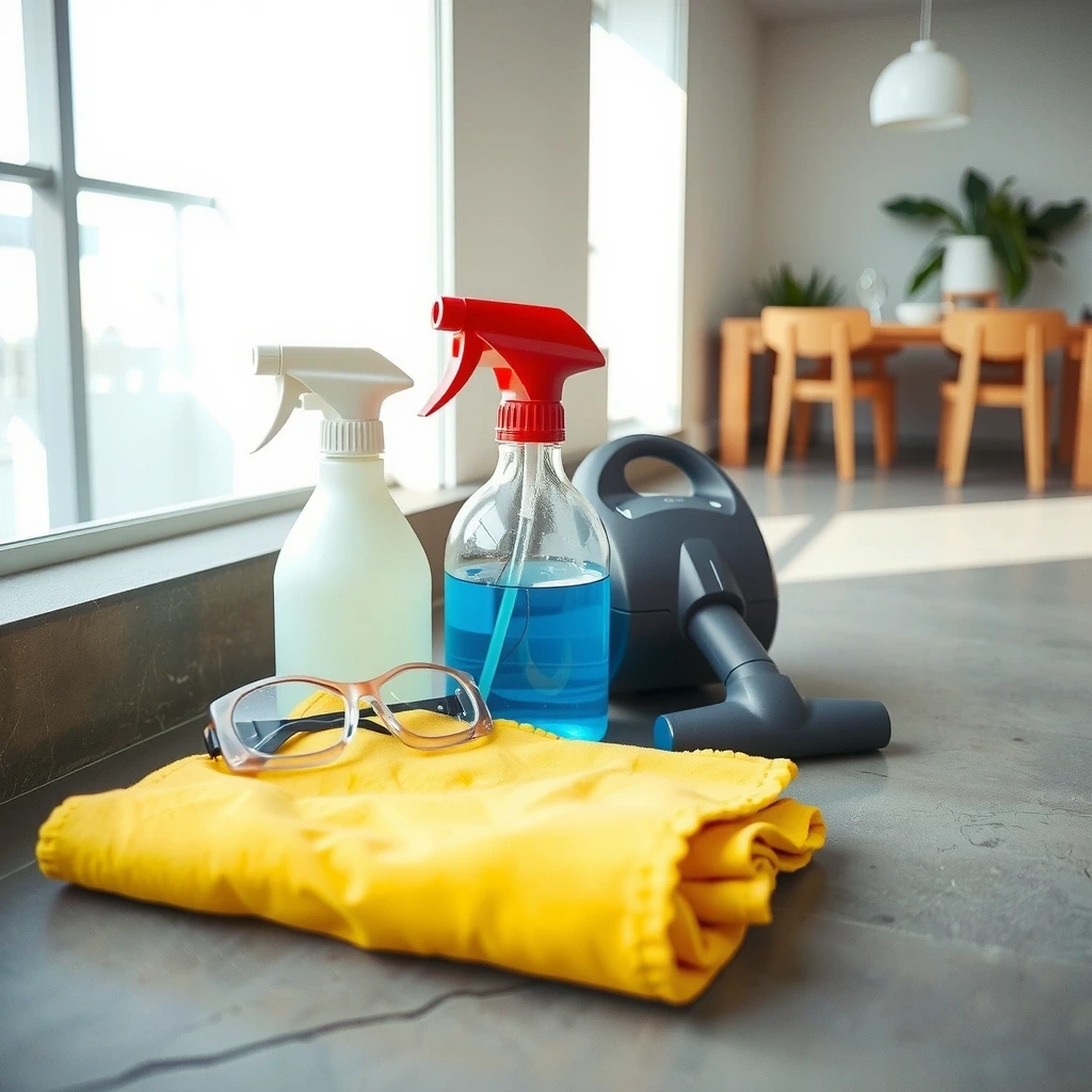 Professional cleaning equipment setup